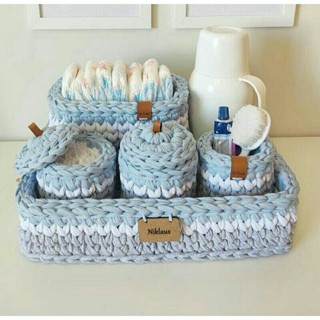 kit higiene 5 peças em fio de malha (promoção especial dia das mães)