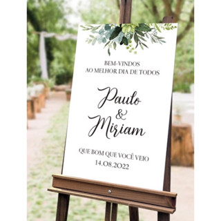 Quadro decorativo para casamento Bem Vindos