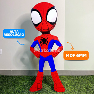 Display de chão Homem Aranha Peter MDF 6mm - 50cm / 60cm / 70cm / 80cm / 90cm / 97cm - Totem de chão Homem Aranha do Aranhaverso para festa