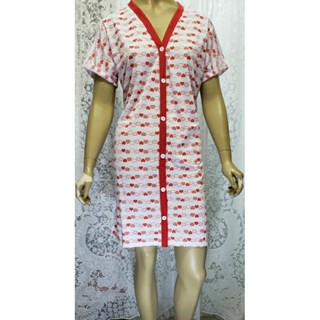 Camisola Vestido Aberta Estampada Com Botões Manga Curta Ideal para Amamentação ou Pós Cirurgía Qualidade Océane
