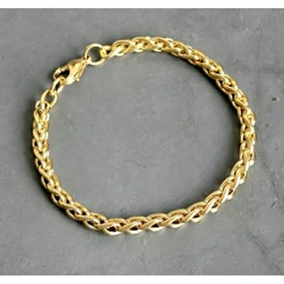 Pulseira moeda antiga elo triplo 4mm feminina.