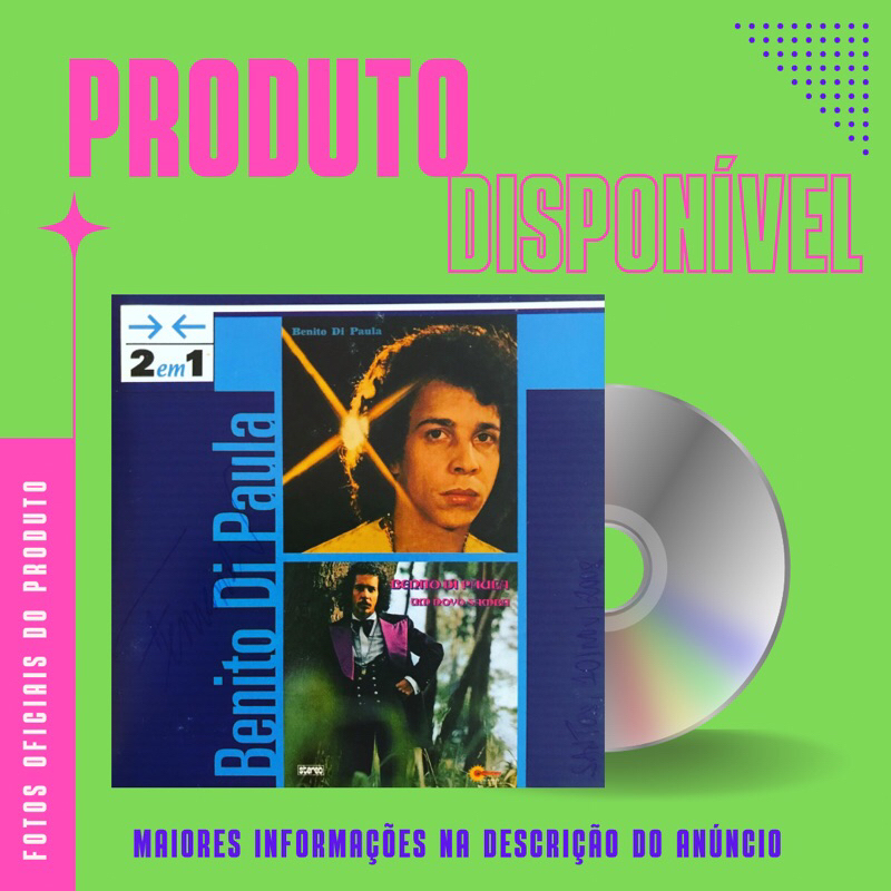CD BENITO DI PAULA - 2 LPS EM 1 CD - BENITO DI PAULA / UM SONHO SAMBA