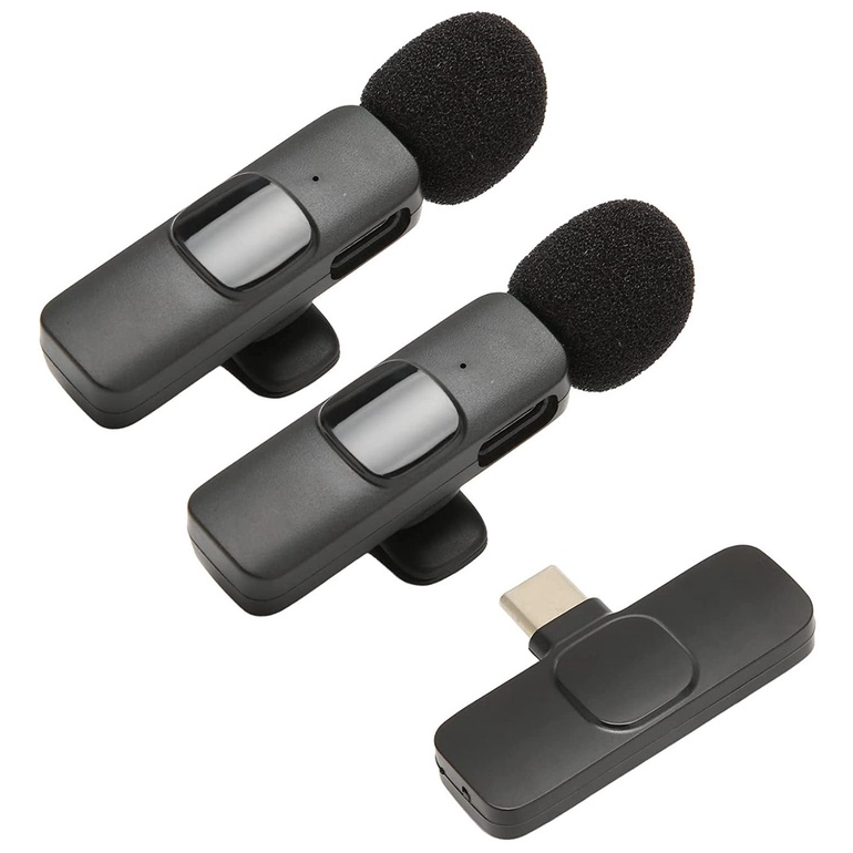 Microfone Lapela Sem Fio Compatível Android Usb C Type C