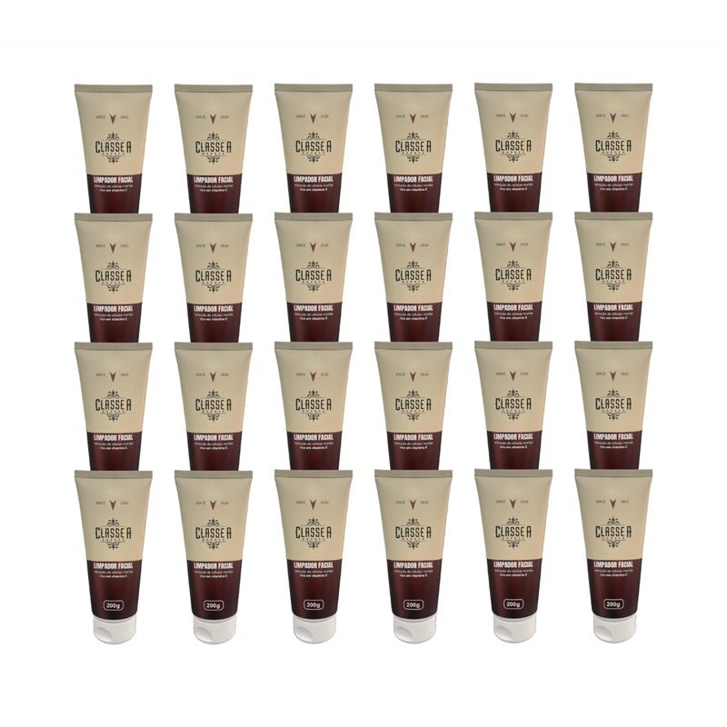 Kit 24x Limpador Facial Classe A 200ml Creme Esfoliante Skincare Limpeza Eficaz Sem Ressecar