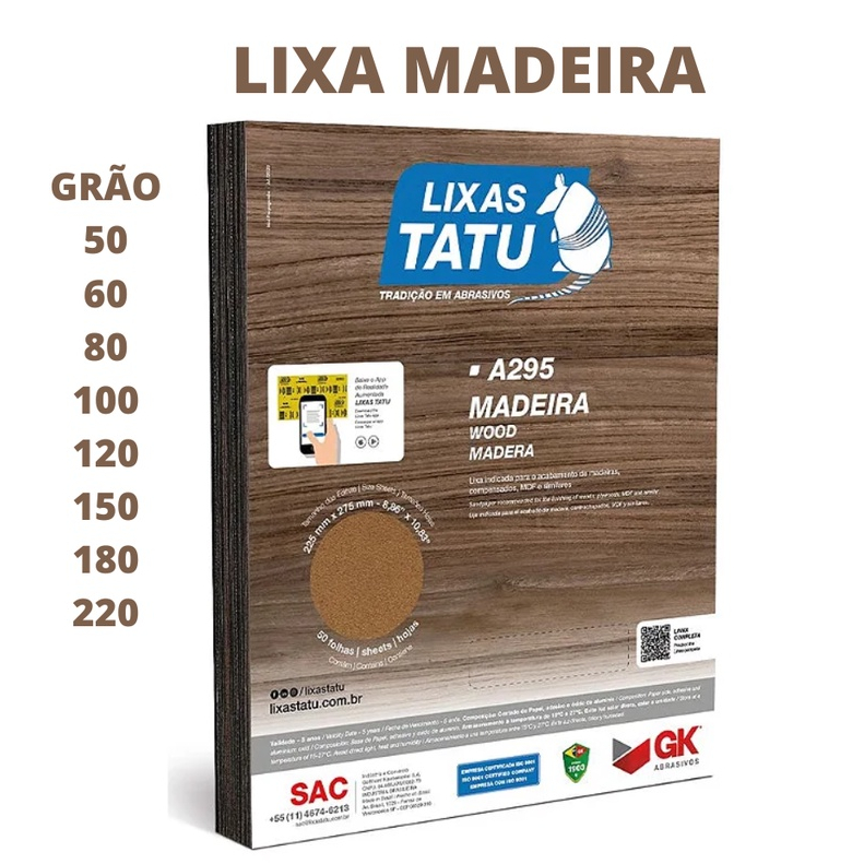 Lixa Para Madeira Móveis MDF Grão 50 ao 220