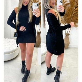 Conjunto canelado vestido tubinho e cardigan