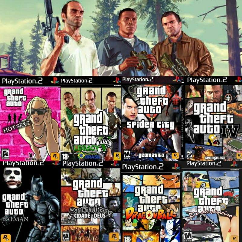 GTA 5 Jogo de PS2 / GTA 4 PS2 e outros GTA's modificados com capinha