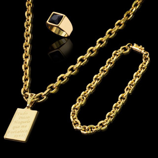 kit cadeadinho 8mm com 70 centímetros 4 peças banhadas a Ouro 18k