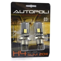 Par De Lâmpadas Farol H4 Led Slim Bivolt 10w 6500k