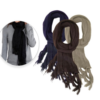 Cachecol Liso de Lã Feminino / Masculino Básico Inverno Echarpe Adullto Quente