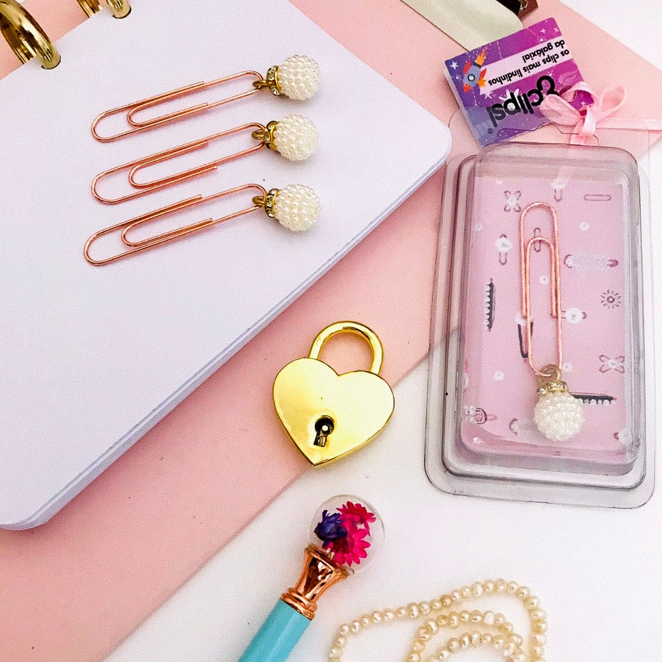 Éclips -  Kit Clips Cravejado Com Pérolas - 06 unidades