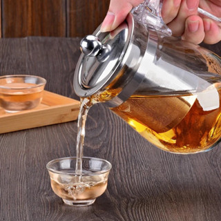 Jarra Com INFUSOR Com Tampa Chaleira Chá Vidro Infusor Aço lnox 600ml Bule Chá