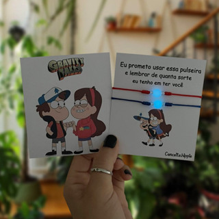 Kit Pulseiras Gravity Falls Brilha No Escuro Casal Amizade BFF Metadinha