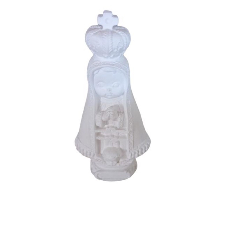 kit 8 Aparecida 16cm 2 Aparecida baby 10cm 1 AP baby 20cm  1 Anjo 12cm gesso cru