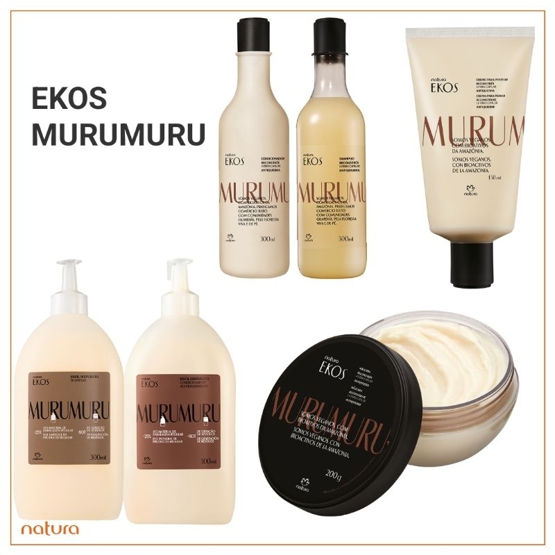 Kit shampoo e condicionador Natura Ekos Murumuru (kit regular ou refil 300ml) máscara , creme de pentear. um