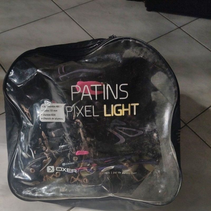 Patins Oxer Pixel Light rolamento abec 7 rodas de led rosa ,número de 33 a 36 usado