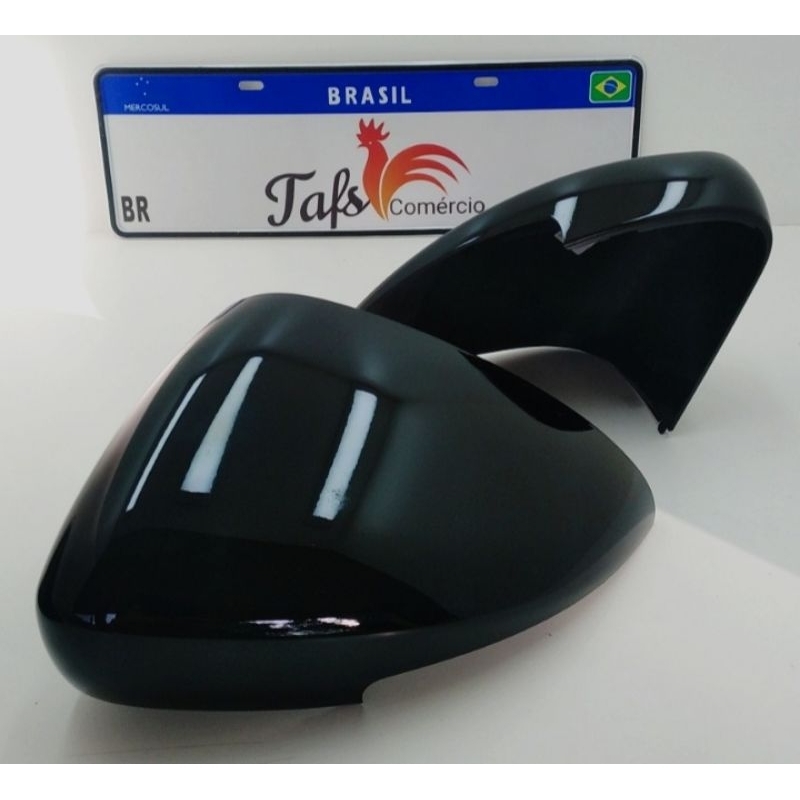 Par de Capas Do Retrovisor Fiat Argo e Fiat Cronos com furo para o Pisca Original Metagal Black Piano Brilhante