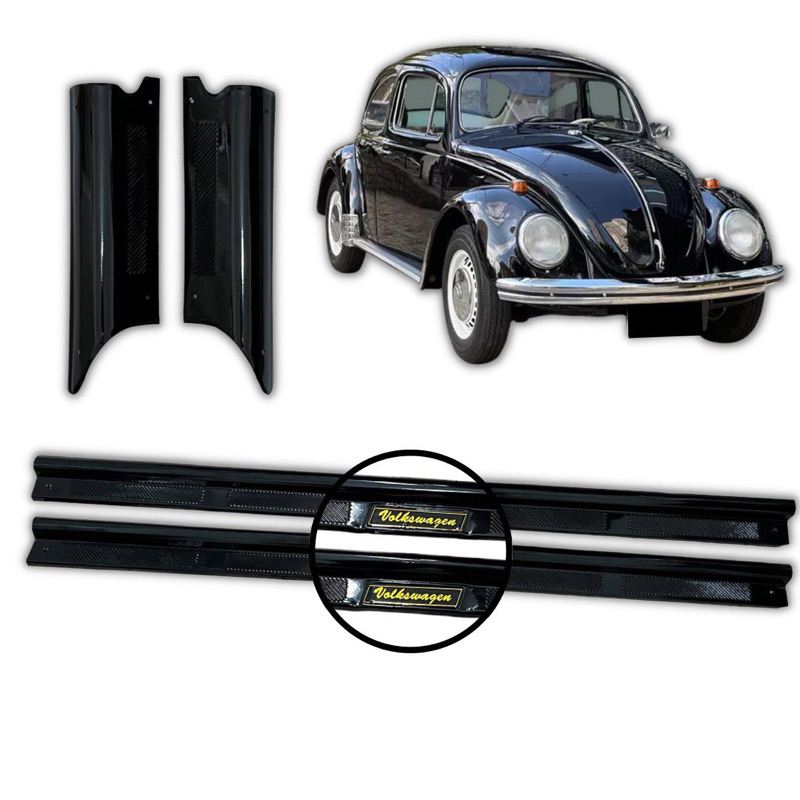 Estribinho ( Soleira caixa de ar Cor + protetor pé de coluna) cor preta 4 PCS