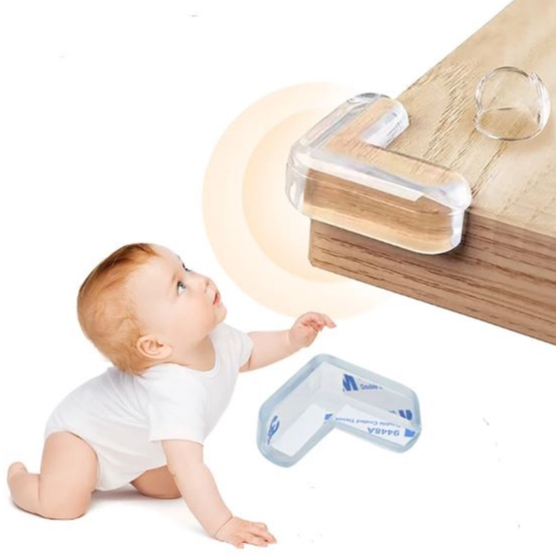 Protetor Quina Móveis Cantoneira Silicone Bebê 4 Unidades