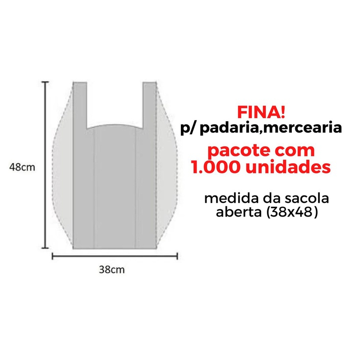 Sacola Plástica Branca Milheiro Sacola Plástica Branca 38x48 – 1000 Unidades Tipo Padaria