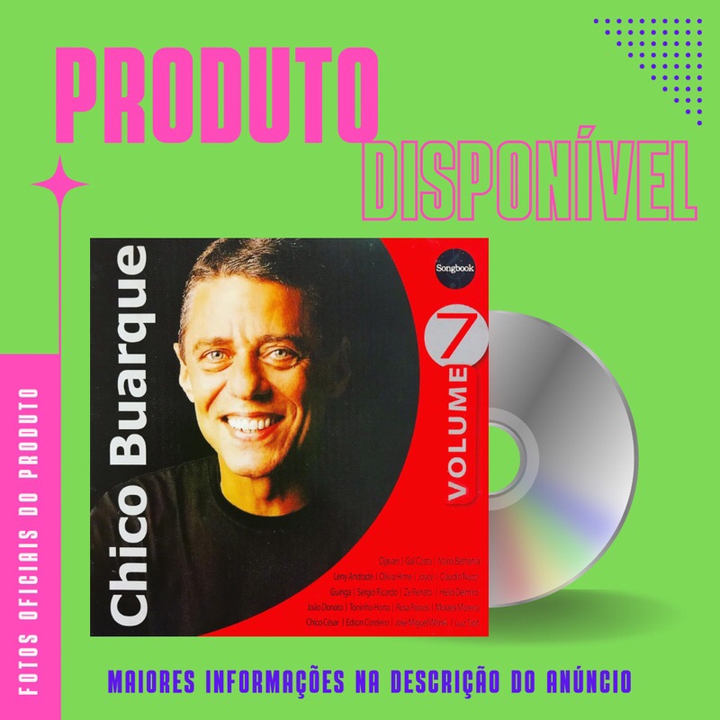 CD CHICO BUARQUE - SONGBOOK - VOLUME 7 (Djavan, Gal Costa, Maria Bethânia, Olívia Hime, Joyce, João Donato, Chico Cesar)