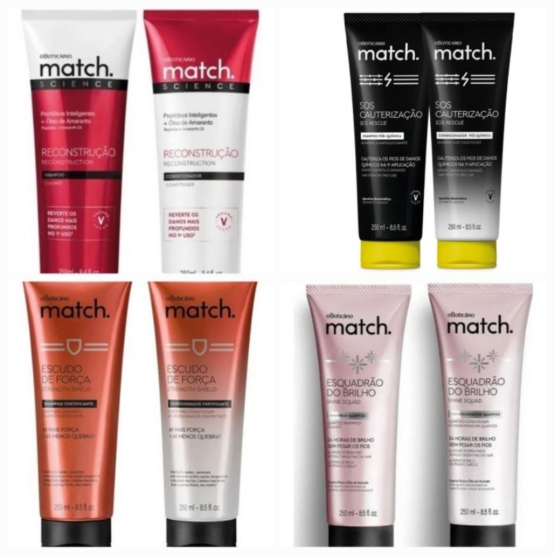 Combo Match Shampoo 250ml + Condicionador 250ml O Boticário