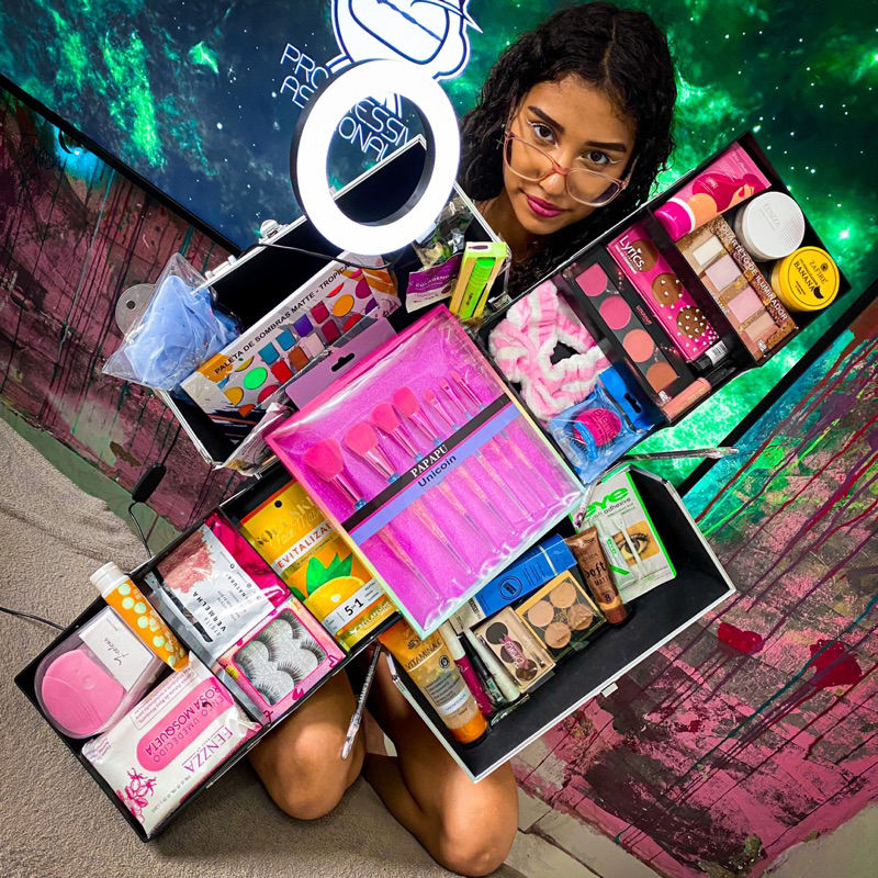 Kits de maquiagens, maletas completas, grande, média Ou pequena OU Buquê de Maquiagem em Oferta na Shopee
