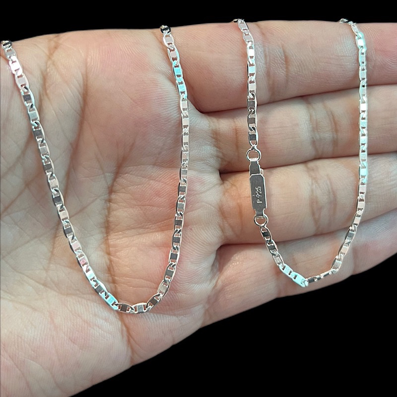 Corrente Correntinha Masculina Prata Fina Piastrini 2mm Banhado a Prata 925 60cm/ 70cm em Oferta na Shopee