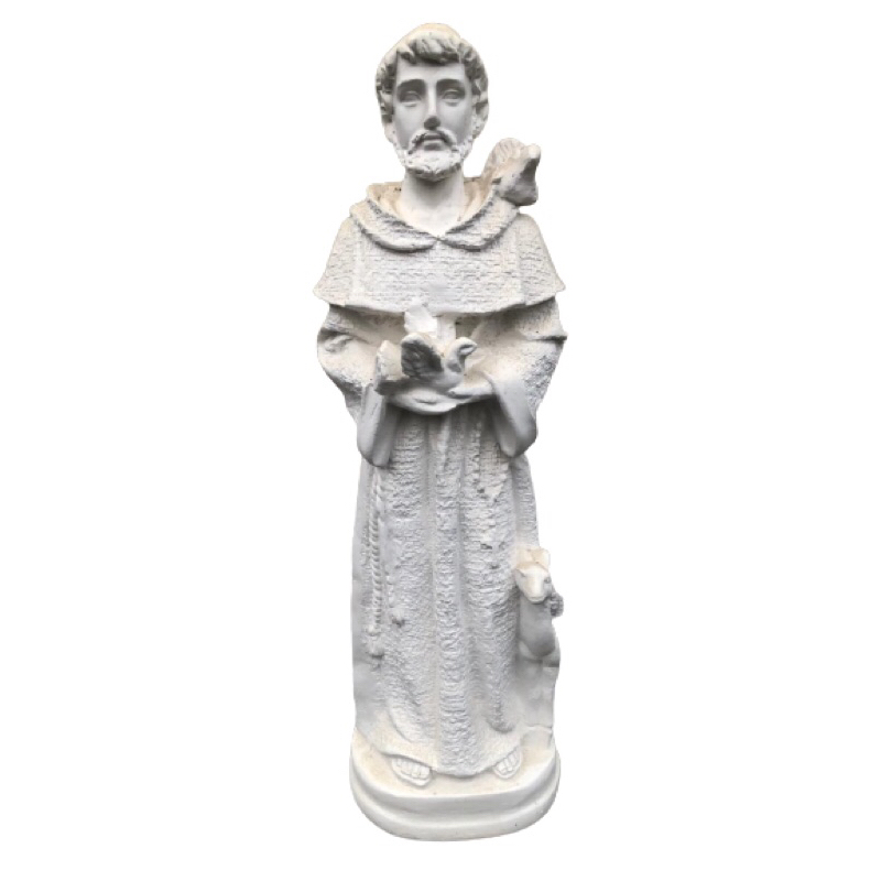 kit 2 São Francisco de assis 30cm 1 São Benedito 30cm 1 Santo Antônio 30cm em gesso cru