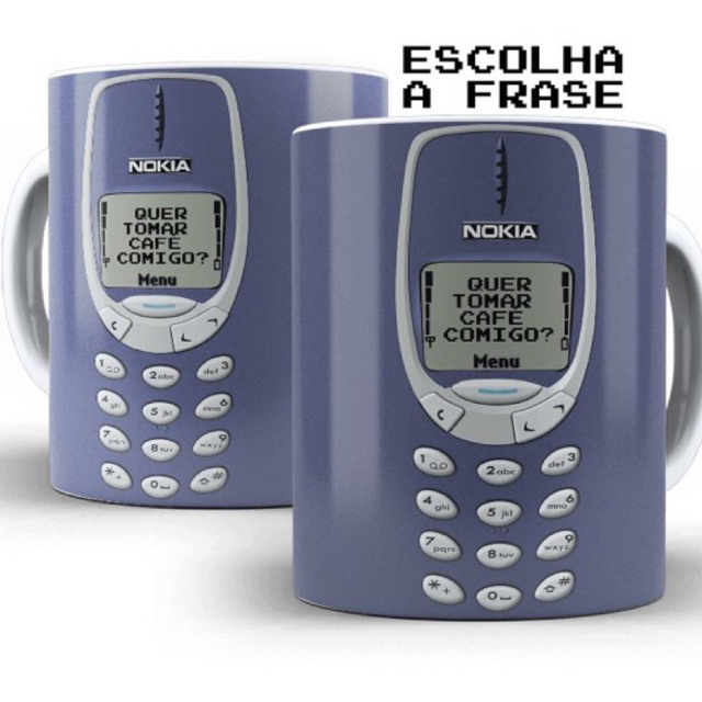 Caneca xícara Personalizada Nokia tijolão celular antigo com frase