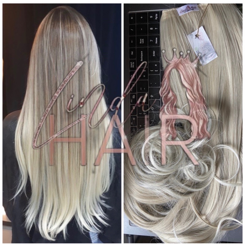 apliques bio cabelo bio humano russo premium misto loiro perola tic tac ondulado