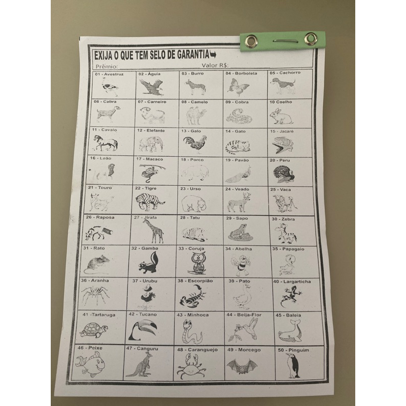 50 rifas de 50 bichos PROMOÇAO em Oferta na Shopee
