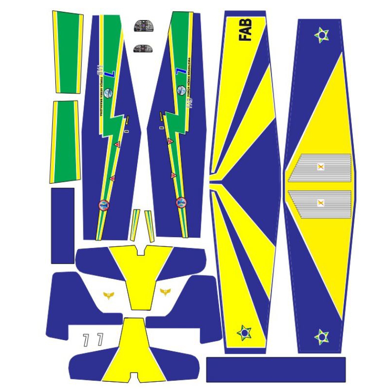adesivo completo para aeromodelo super tucano t27 120cm ou 140cm