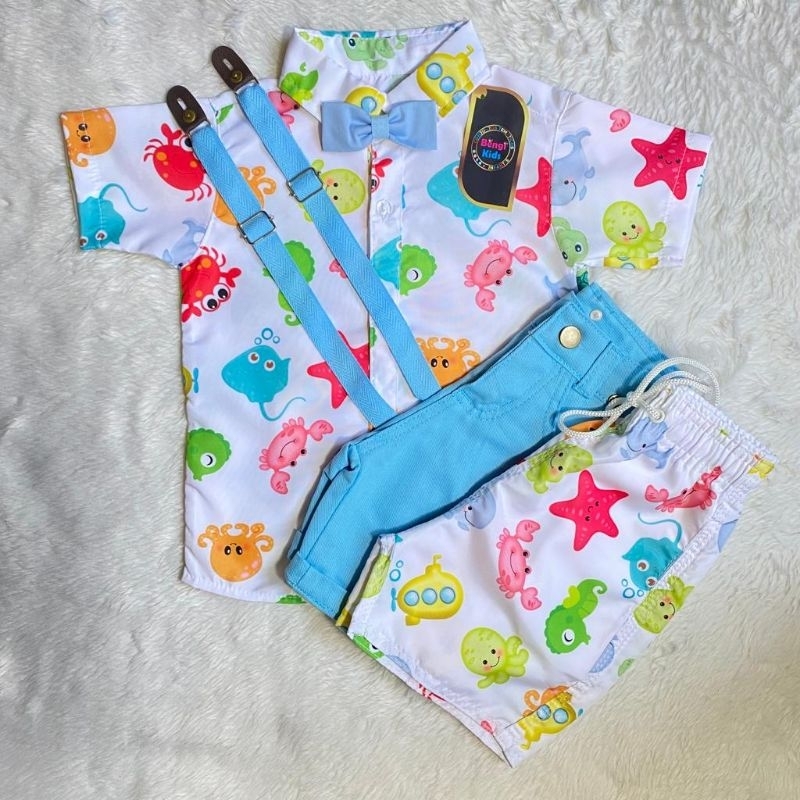 CONJUNTO TEMÁTICO FUNDO DO MAR em Oferta na Shopee