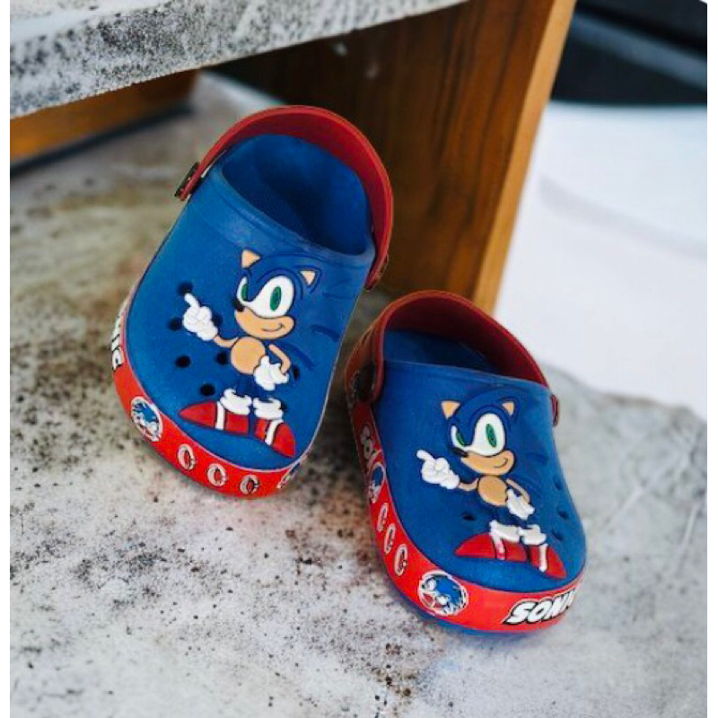 papete babuche sandália do sonic chinelo slide calçados sapato para baby bebê infantil para meninos do sonic fechado em Oferta na Shopee