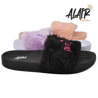 Chinelo Feminino Slide fenty by Rihanna Sandália Papete de Pelinho