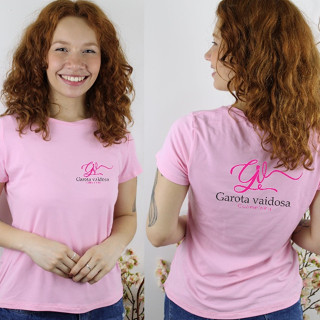 Camisa personalizada Rosa bebê com sua Logomarca , Logotipo , Uniforme , Nail designer , Cabelereira