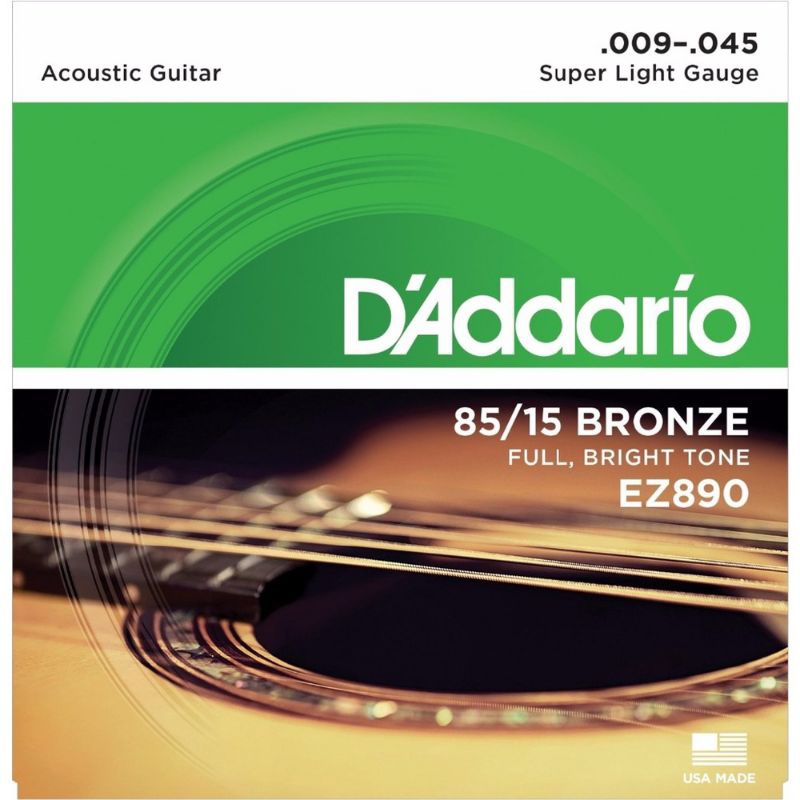 Jogo de Corda para violão D'addario Cordas de violão Aço Bronze 09