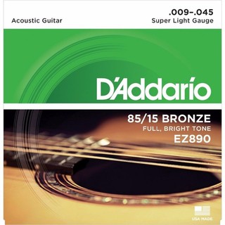 Jogo de Corda para violão D'addario Cordas de violão Aço Bronze 09