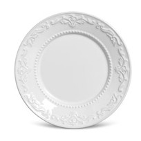 Prato de Sobremesa Acanthus Branco 20cm Cerâmica-Porto Brasil
