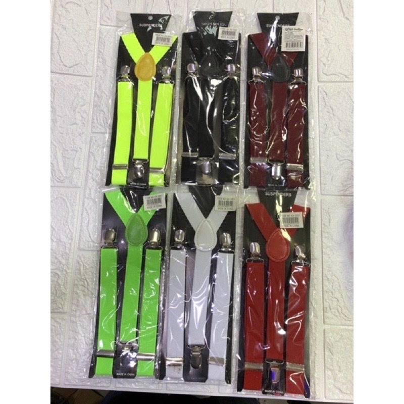 Kit com 12 suspensório unissex preto ajustável adulto masculino e feminino
