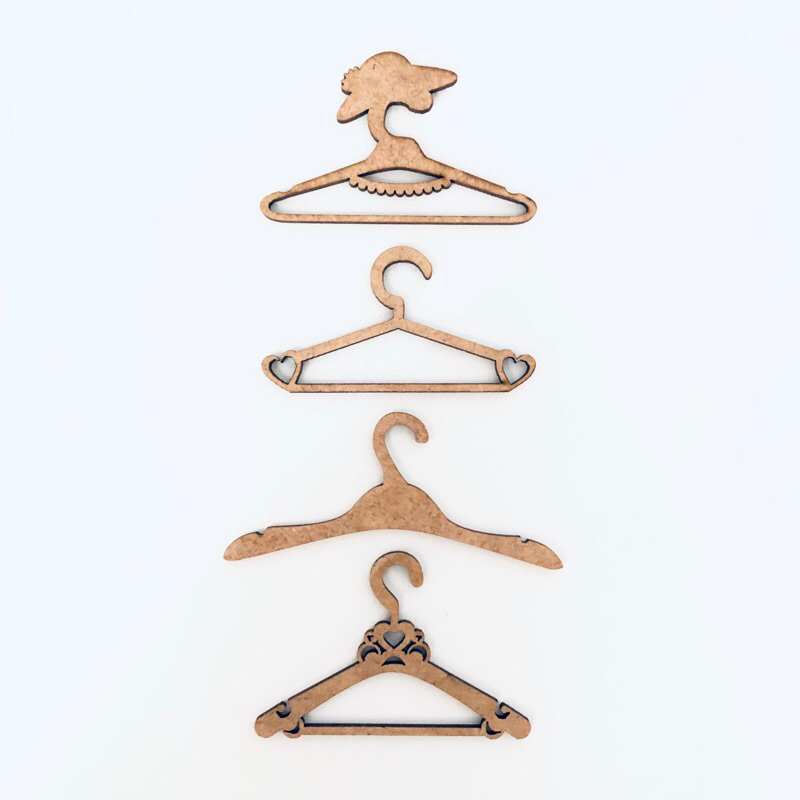 kit 10 Mini Aplique Cabide Mdf