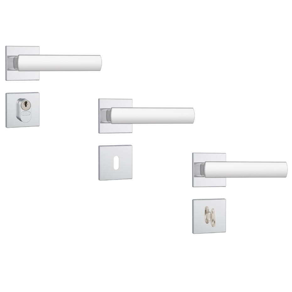 Fechadura de Porta Stam Roseta Quadrada Inox - Externa 803/35, Interna 813/35 e Banheiro 823/35 em Oferta na Shopee