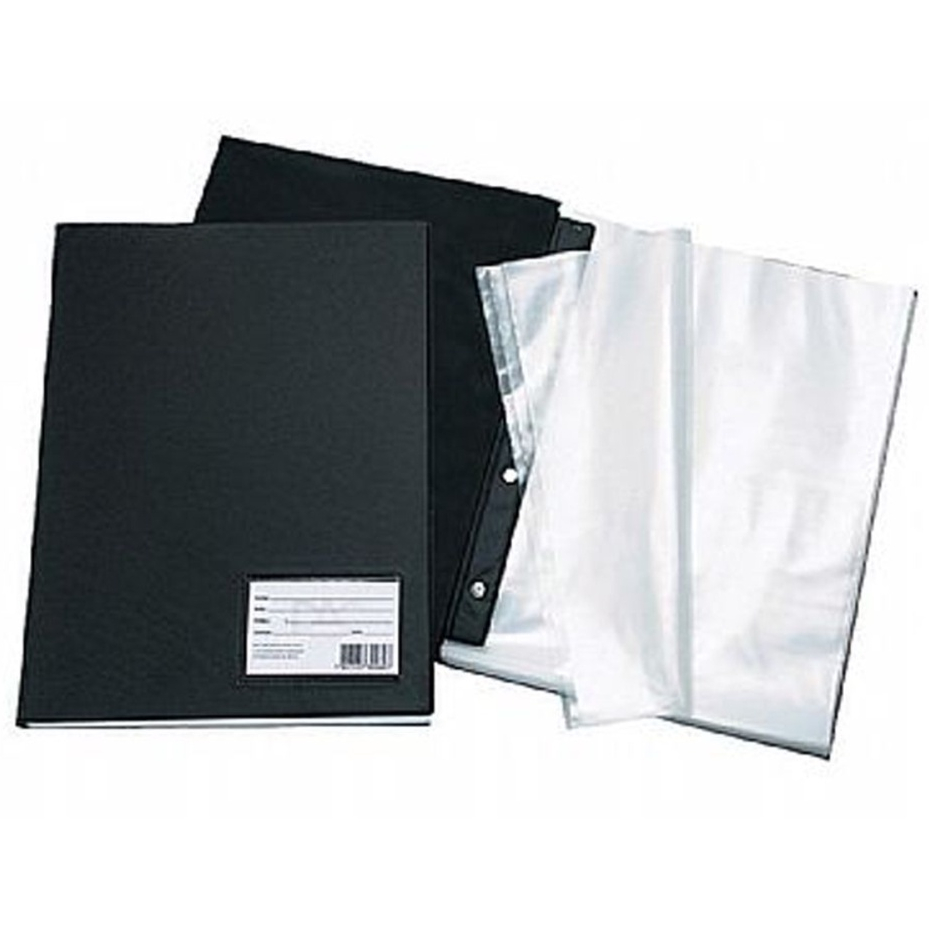Pasta Catálogo A4 Preta ACP 10 e 20 Sacos Plásticos Impermeável Organizar Portfólios Escola Receitas