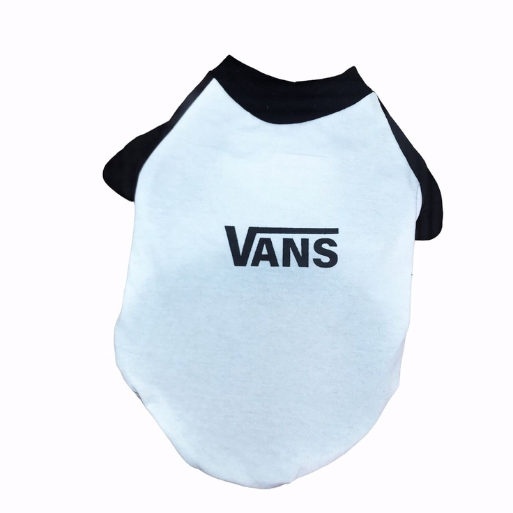 Camiseta para Cachorro Gato Vans skate verão branco preto fresca fresquinha