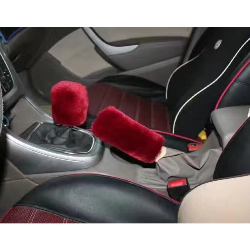 2 peças capas de freio de mão de carro capa de alavanca de câmbio de marchas capa de pelúcia decoração em Oferta na Shopee