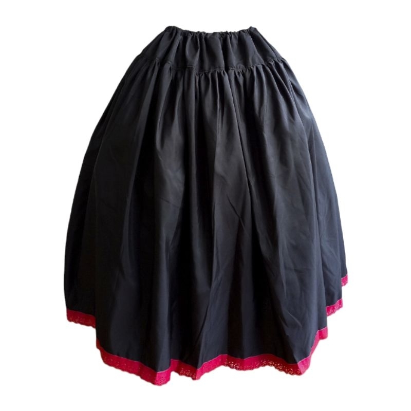 Saia Preta e vermelha Pombagira Exu microfibra 3 metros de roda em Oferta na Shopee