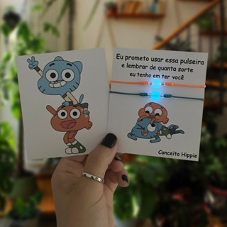 Kit Pulseiras Brilha No Escuro Darwin E Gumball Amizade Casal em Oferta na Shopee