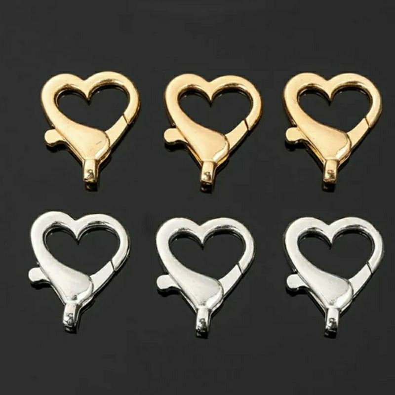 Fecho Mosquetão Coração 20MM Prata | Dourado