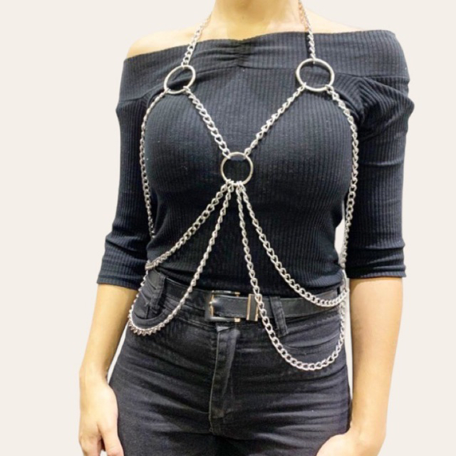 Harness Busto Corrente ( Arreio ) Punk Rock Gótica Metal Kpop